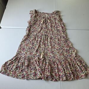Natural Life Dress Womens XL Multicolor Floral Smocked Maxi Sundress Boho Summer